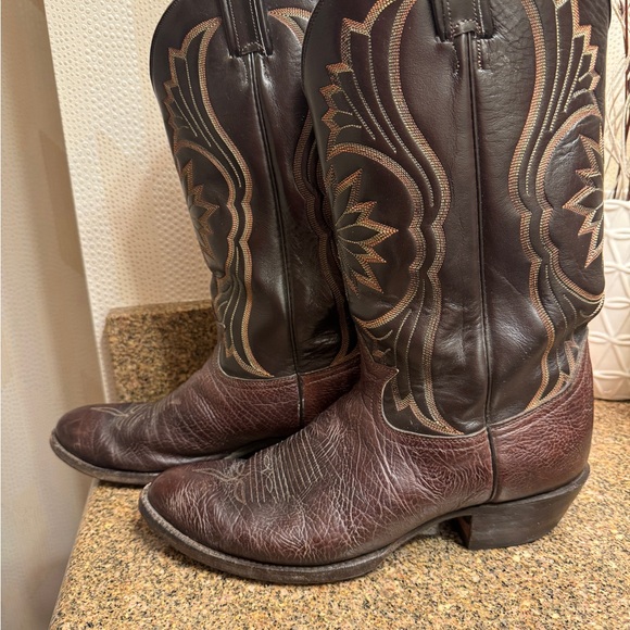 Tony Lama Mens Brown Vintage Lizard Brown‎ Western Cowboy Boots 10